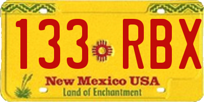NM license plate 133RBX