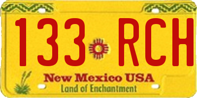 NM license plate 133RCH