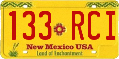 NM license plate 133RCI