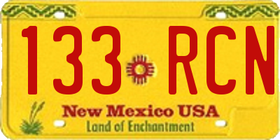 NM license plate 133RCN