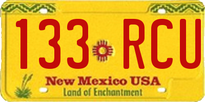 NM license plate 133RCU