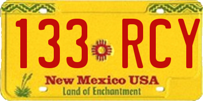 NM license plate 133RCY