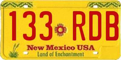 NM license plate 133RDB