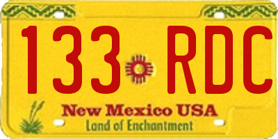 NM license plate 133RDC