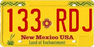 NM license plate 133RDJ