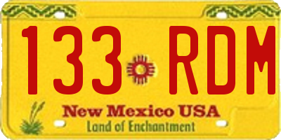 NM license plate 133RDM