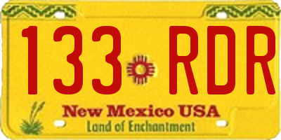 NM license plate 133RDR