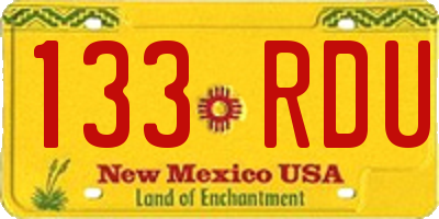NM license plate 133RDU