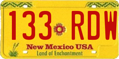 NM license plate 133RDW