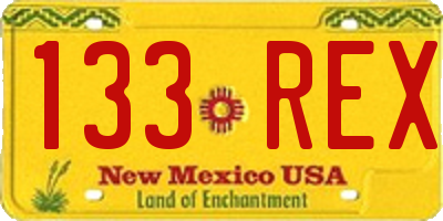 NM license plate 133REX