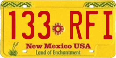 NM license plate 133RFI