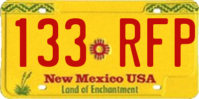NM license plate 133RFP