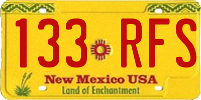 NM license plate 133RFS
