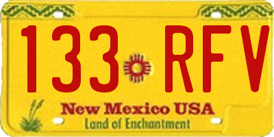 NM license plate 133RFV