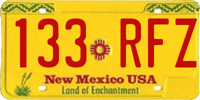 NM license plate 133RFZ