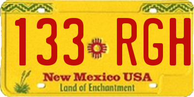 NM license plate 133RGH