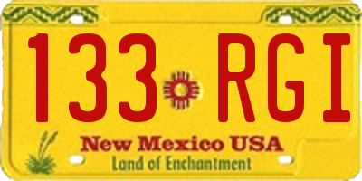 NM license plate 133RGI