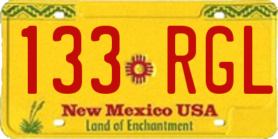 NM license plate 133RGL