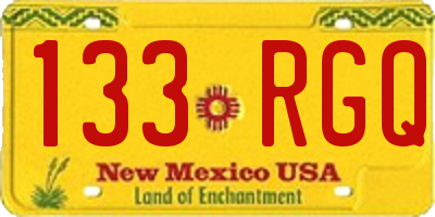 NM license plate 133RGQ