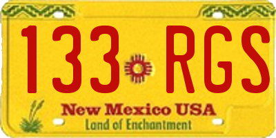 NM license plate 133RGS