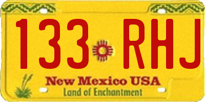 NM license plate 133RHJ