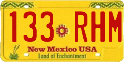 NM license plate 133RHM
