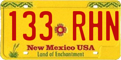 NM license plate 133RHN