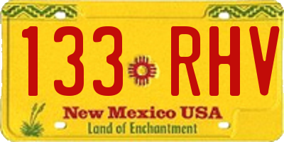 NM license plate 133RHV