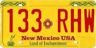 NM license plate 133RHW