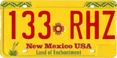 NM license plate 133RHZ