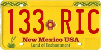 NM license plate 133RIC