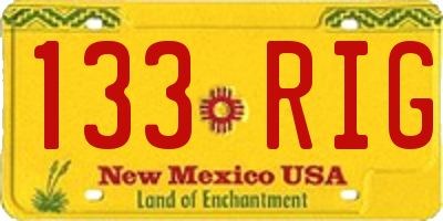 NM license plate 133RIG