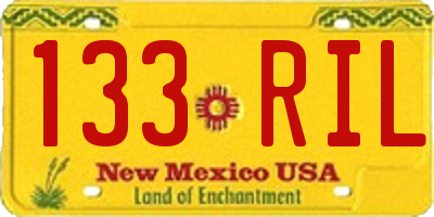 NM license plate 133RIL