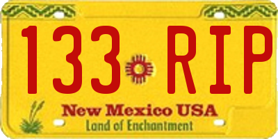 NM license plate 133RIP