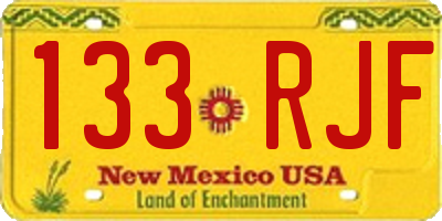 NM license plate 133RJF
