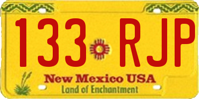 NM license plate 133RJP