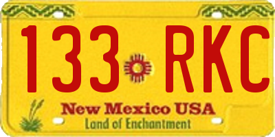 NM license plate 133RKC