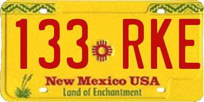 NM license plate 133RKE