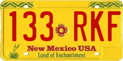 NM license plate 133RKF