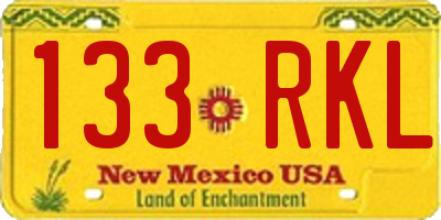 NM license plate 133RKL