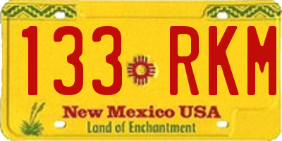 NM license plate 133RKM