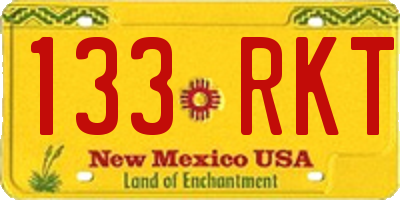 NM license plate 133RKT