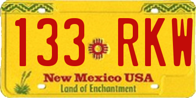 NM license plate 133RKW