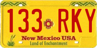 NM license plate 133RKY