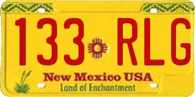 NM license plate 133RLG
