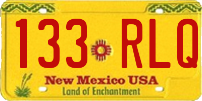 NM license plate 133RLQ