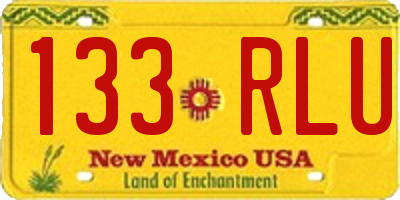NM license plate 133RLU