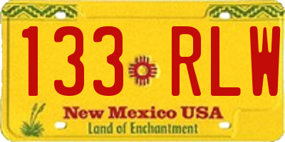 NM license plate 133RLW