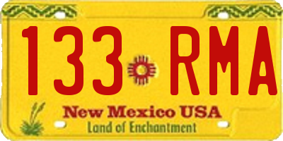 NM license plate 133RMA