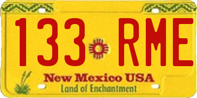 NM license plate 133RME